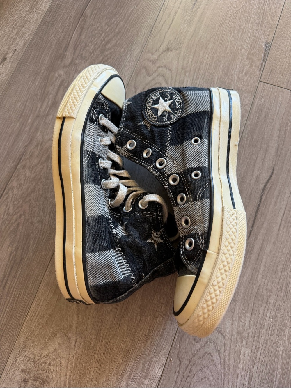 Converse Chuck 70 High “Stars&Stripes” Denim Patchwork Plaid